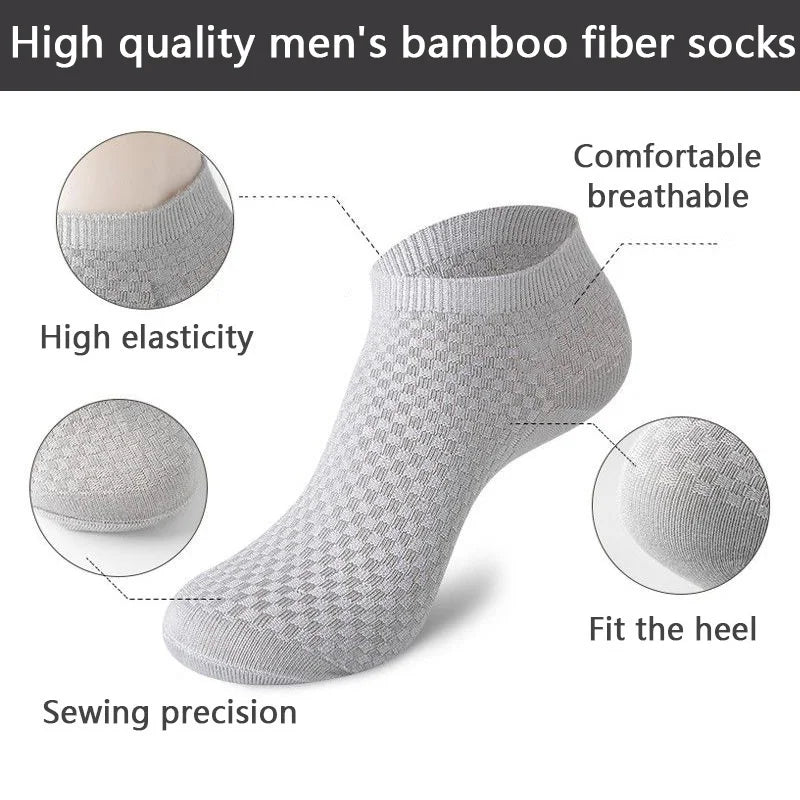 Chaussettes Courtes en Fibre de Bambou — Lot de 5