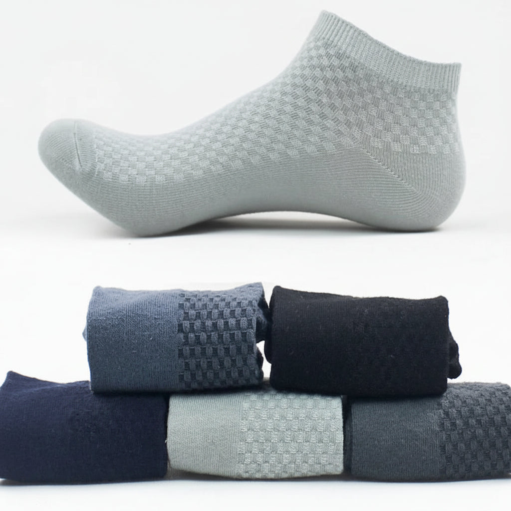 Chaussettes Courtes en Fibre de Bambou — Lot de 5