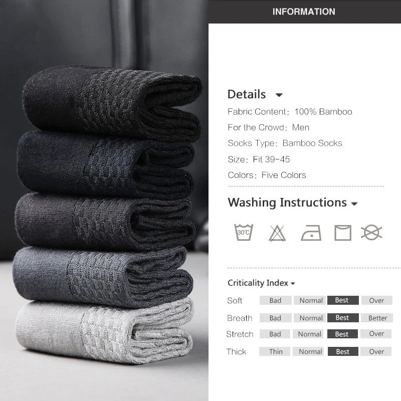 Chaussettes en Fibre de Bambou — Lot de 10