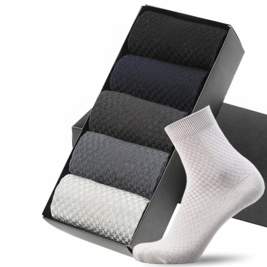 Chaussettes Hautes en Fibre de Bambou — Lot de 5