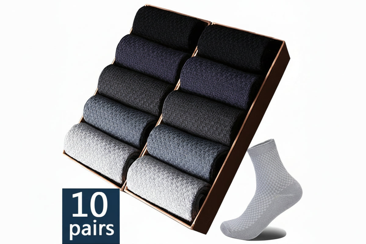 Chaussettes en Fibre de Bambou — Lot de 10