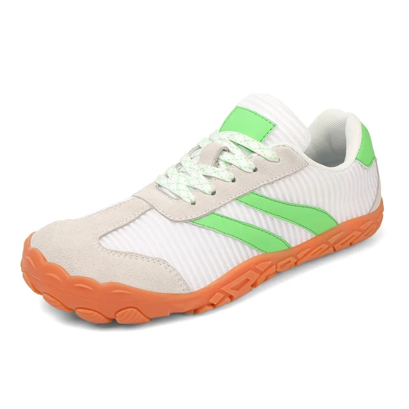 Chaussures minimalistes Nolwena Motif blanc et vert