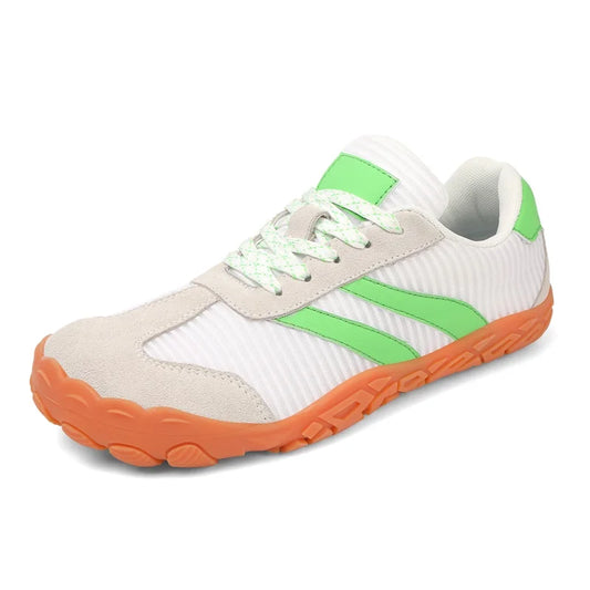 Chaussures minimalistes Nolwena Motif blanc et vert