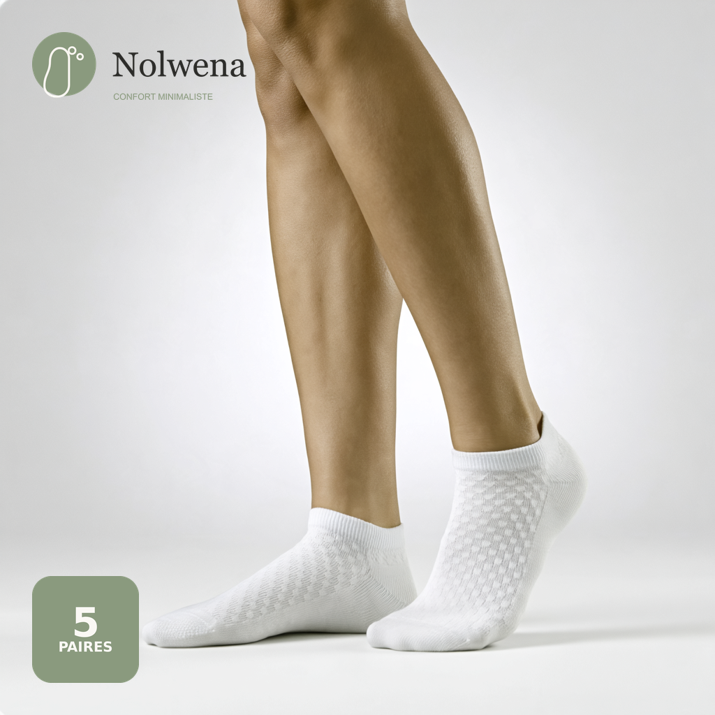 Chaussettes courtes en fibre de bambou Nolwena, lot de 5